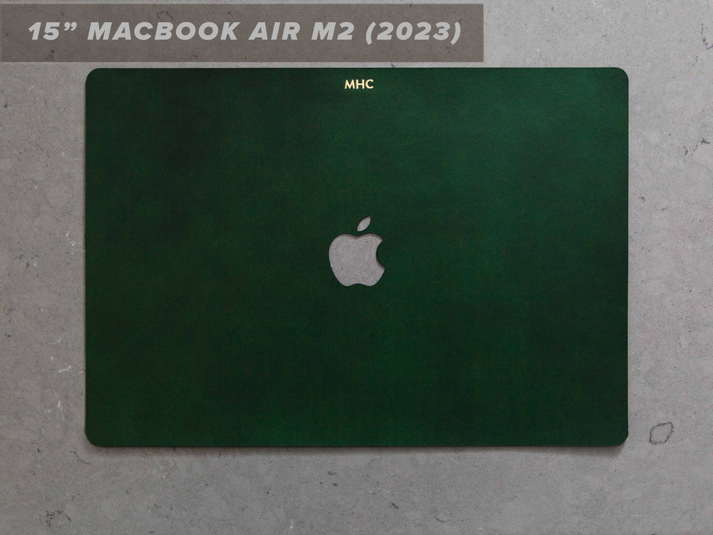 
                  
                    Load image into Gallery viewer, 15 Inch MacBook Air (M2) Italian Leather Skin, Front, Back, with Logo Cut Out
                  
                